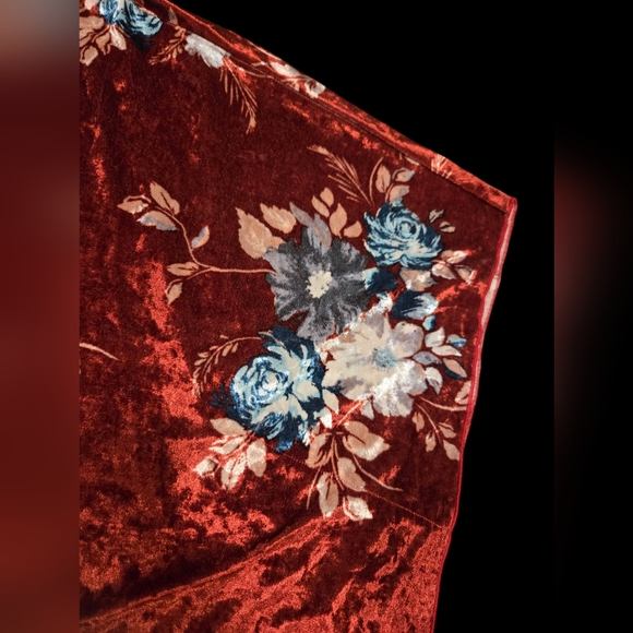 Polly & Esther XL Poncho Like Flutter Sleeves Floral Kimono Tunic Cover Up - Picture 3 of 7